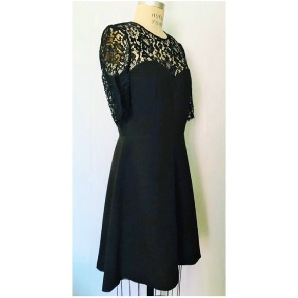 BA&SH Black Lace Open Back Verlaine Dress 10 NWT Elegant Coquette Cocktail Party - Picture 7 of 15